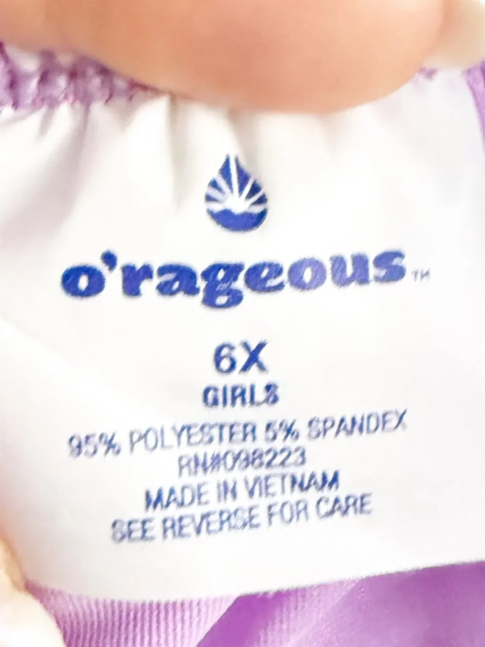 O'Rageous Girls' 6X Playful Swimsuit Skirt in lilac tiered ruffle mini